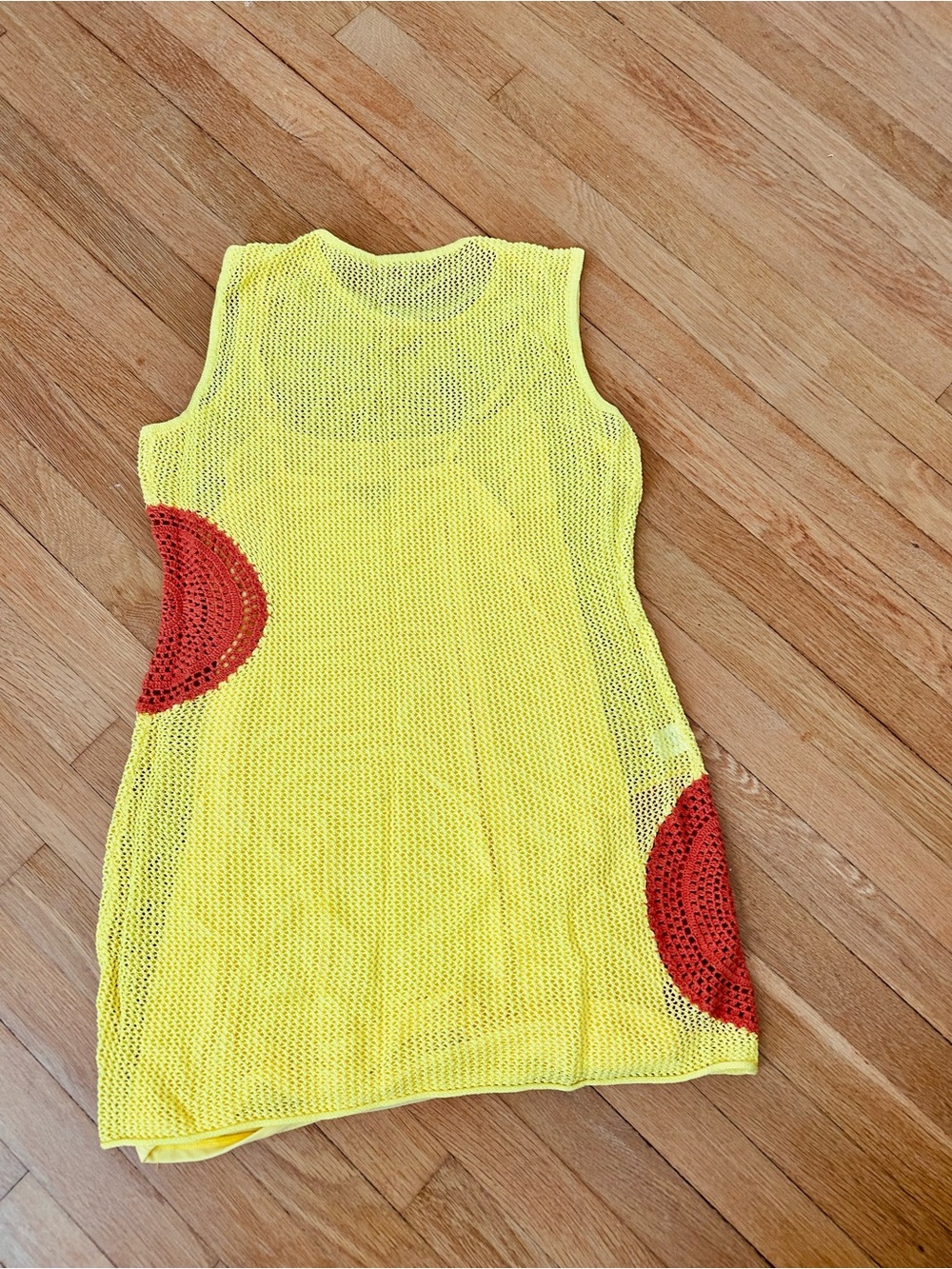 STAUD Yellow and Orange Knit Ruffle Dress - Picture 2 of 5